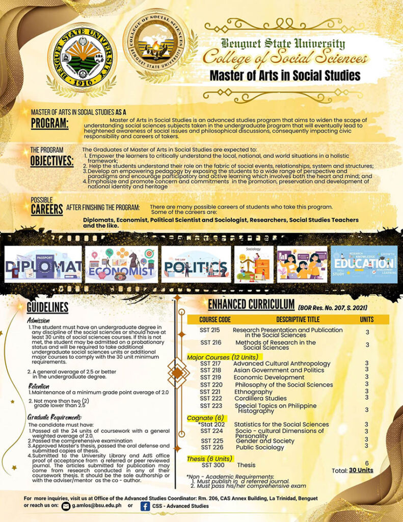 MA in Social Studies Benguet State University